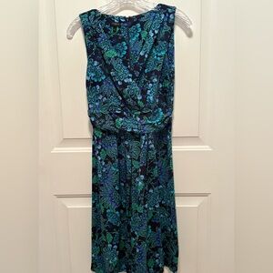 Talbots Blue and Green Floral Dress
